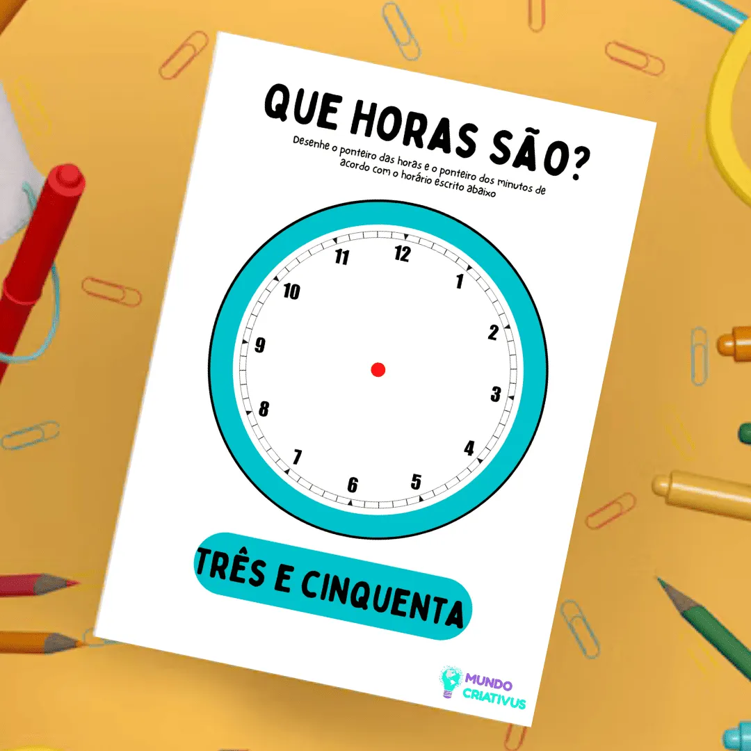 Atividades Horas no Relógio - Atividades Pedagógicas - Mundo Criativus Atividades Horas no Relógio - Atividades Pedagógicas - Mundo Criativus