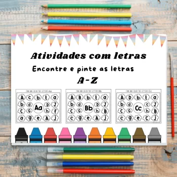 Apostila Encontre e Pinte as Letras do Alfabeto - Atividades Pedagógicas - Mundo Criativus